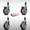 Service Caster 5'' SS Maroon Poly Swivel 1-1/8'' Expanding Stem Caster Set 2 Total Lock Brakes, 4PK SCC-SSEXTTL20S514-PPUB-MRN-2-S-2-118 - alternate 2